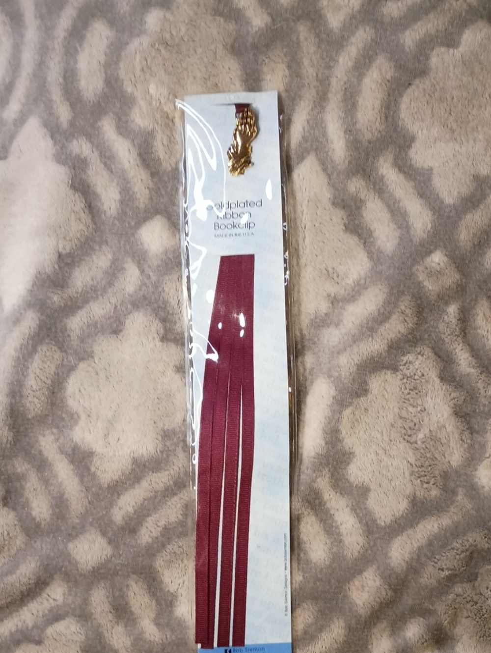 Bob Siemon Designs Gold-Accent Burgundy Bookclip Bookmark